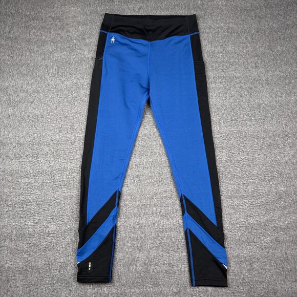 Smartwool Pants - Smartwool Merino Wool Sport Fleece Colorblock Leggings Womens M Blue Base Layer